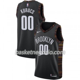Canotte Uomo Brooklyn Nets Rodions Kurucs 00 2018-19 Nike City Edition Nero Swingman